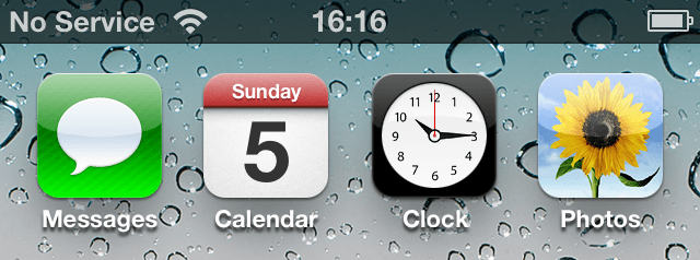 Screenshot of the iPhone homescreen showing .
