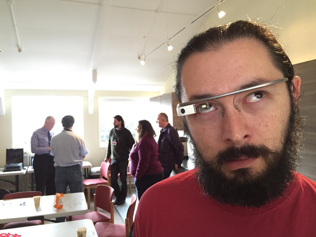 Me wearing a Google Glass headset