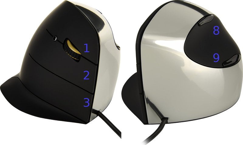 Mouse with multiple buttons.