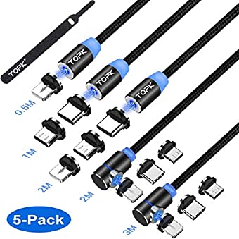 5 magnetic USB cables.