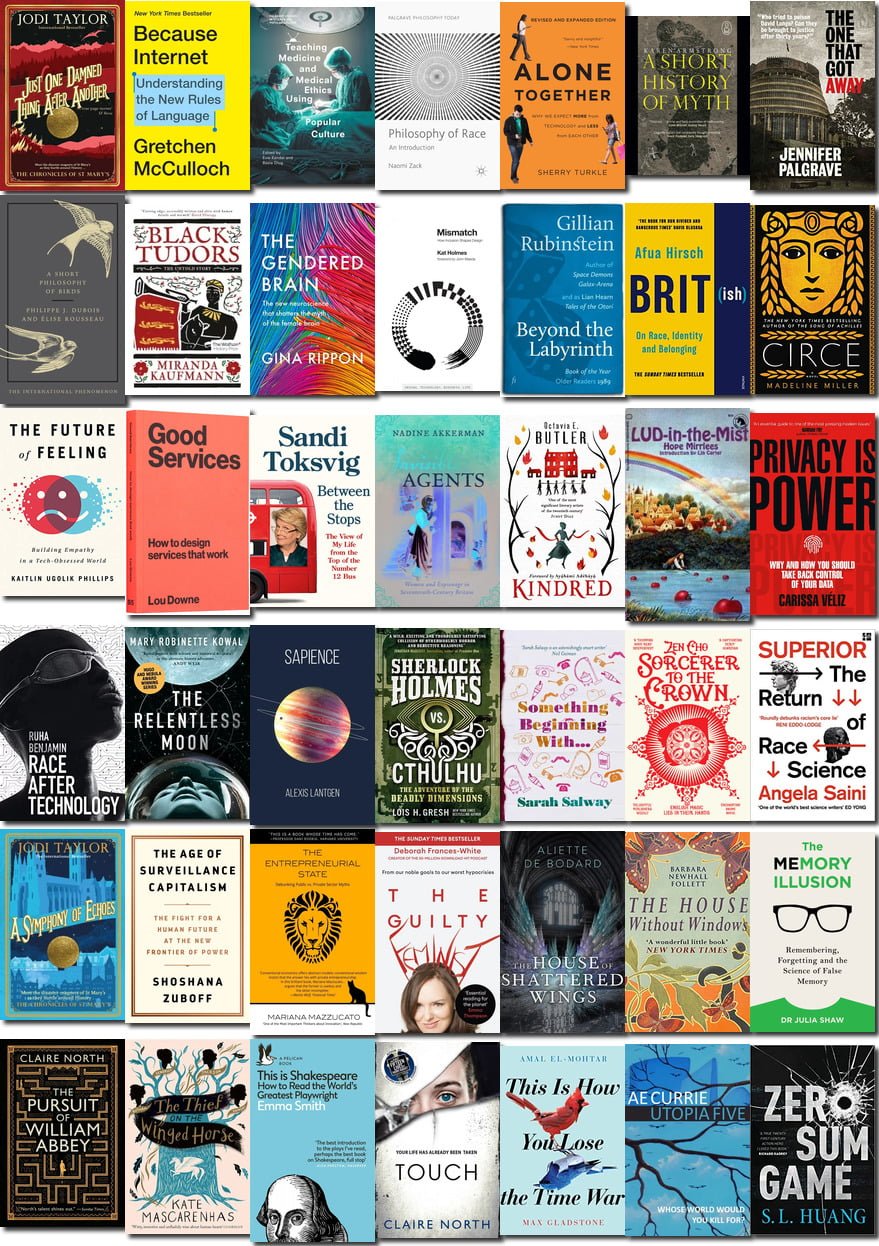 A montage of books.