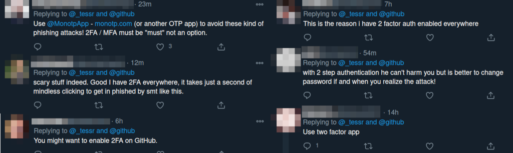 List of tweeters advocating for 2FA.