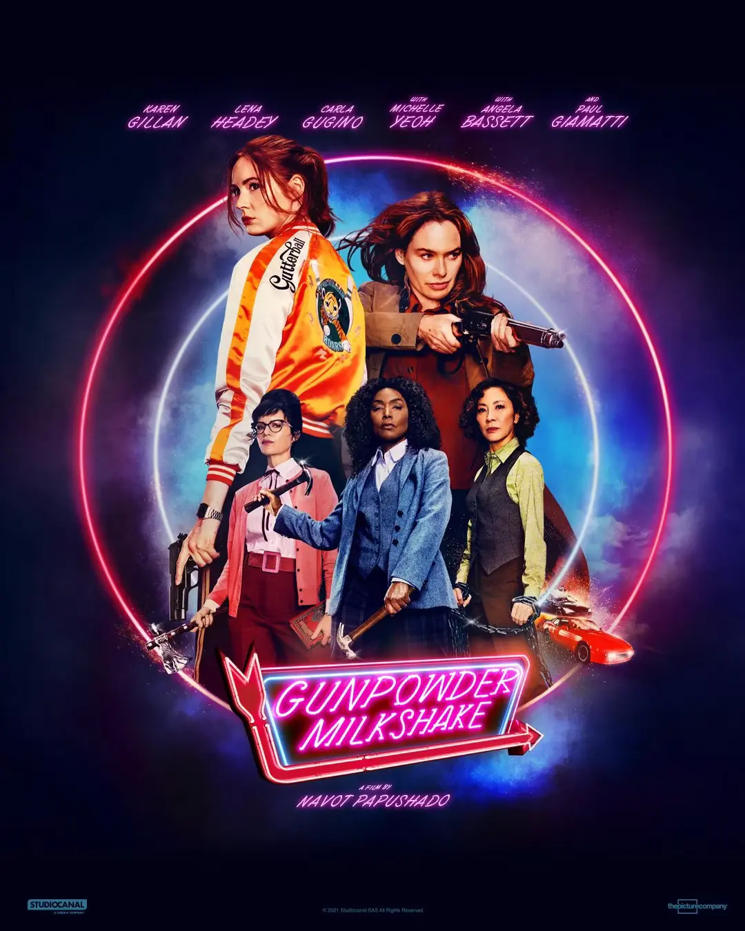 Poster featuring women holding weapons.