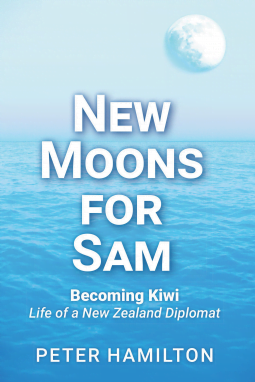 Book cover showing a moon rising over the sea.