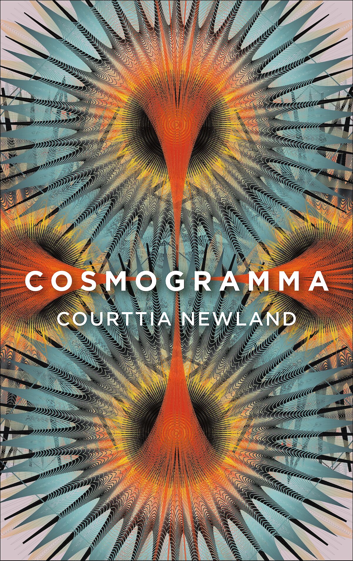 Book cover with intricate twirling patterns of colour.