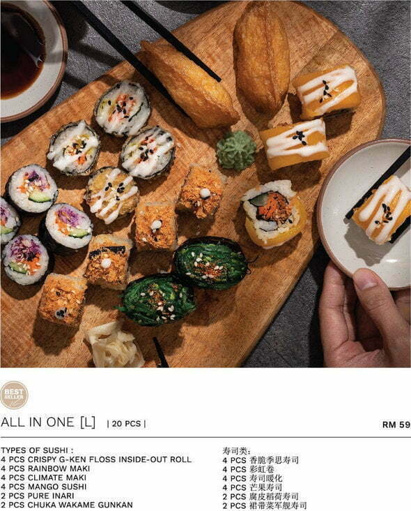 Big platter of veggie sushi.