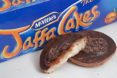 Photo of Jaffa Cakes by "antidale" https://flickr.com/photos/antidale/4317399455/ .